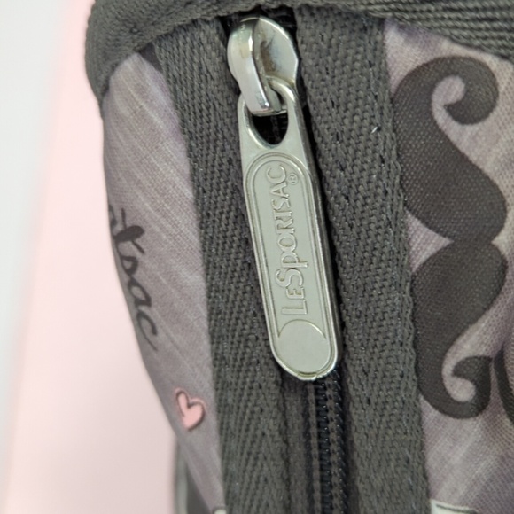 Lesportsac RARE Medium Gray 50s Style Sunglasses Crossbody Purse Messenger Bag - Picture 10 of 14